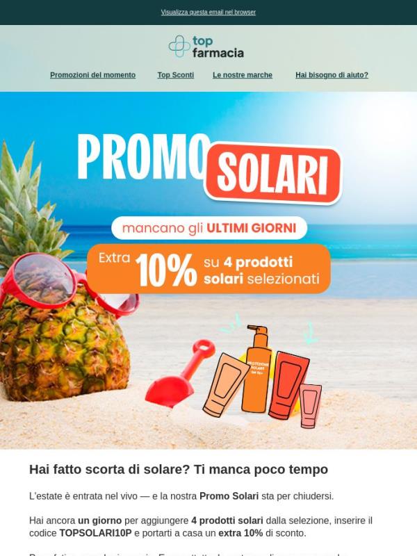 🔔 Termina domani: extra 10% sui solari