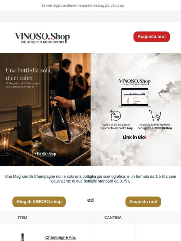 🍾 VINOSO | Magnum di Champagne: una scelta pratica quando vuoi servire la stessa cuvée