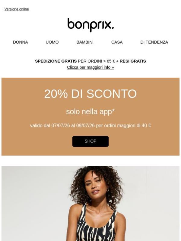Solo nella app: -20% su tutto 😍📲