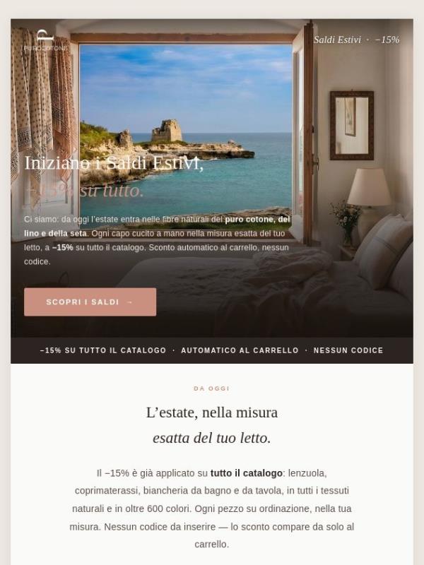 Finalmente SALDI! -15% su tutto il Catalogo.