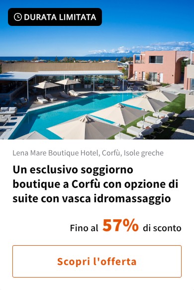 Un esclusivo soggiorno boutique a Corfù con opzione di suite con vasca idromassaggio