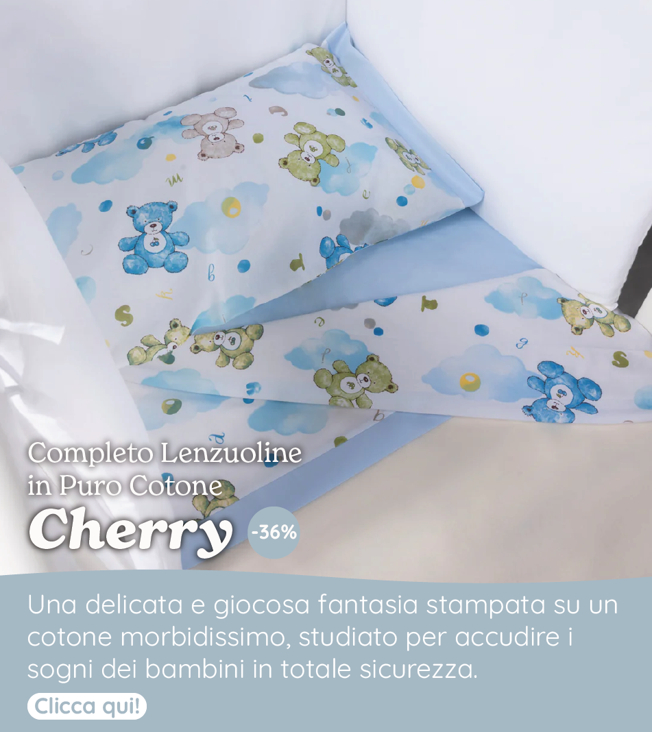 Completo Lenzuoline in Puro Cotone Fantasia Stampata - Cherry