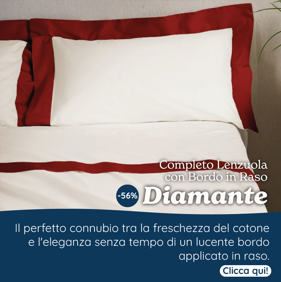 Completo Lenzuola con Bordo in Raso - Diamante