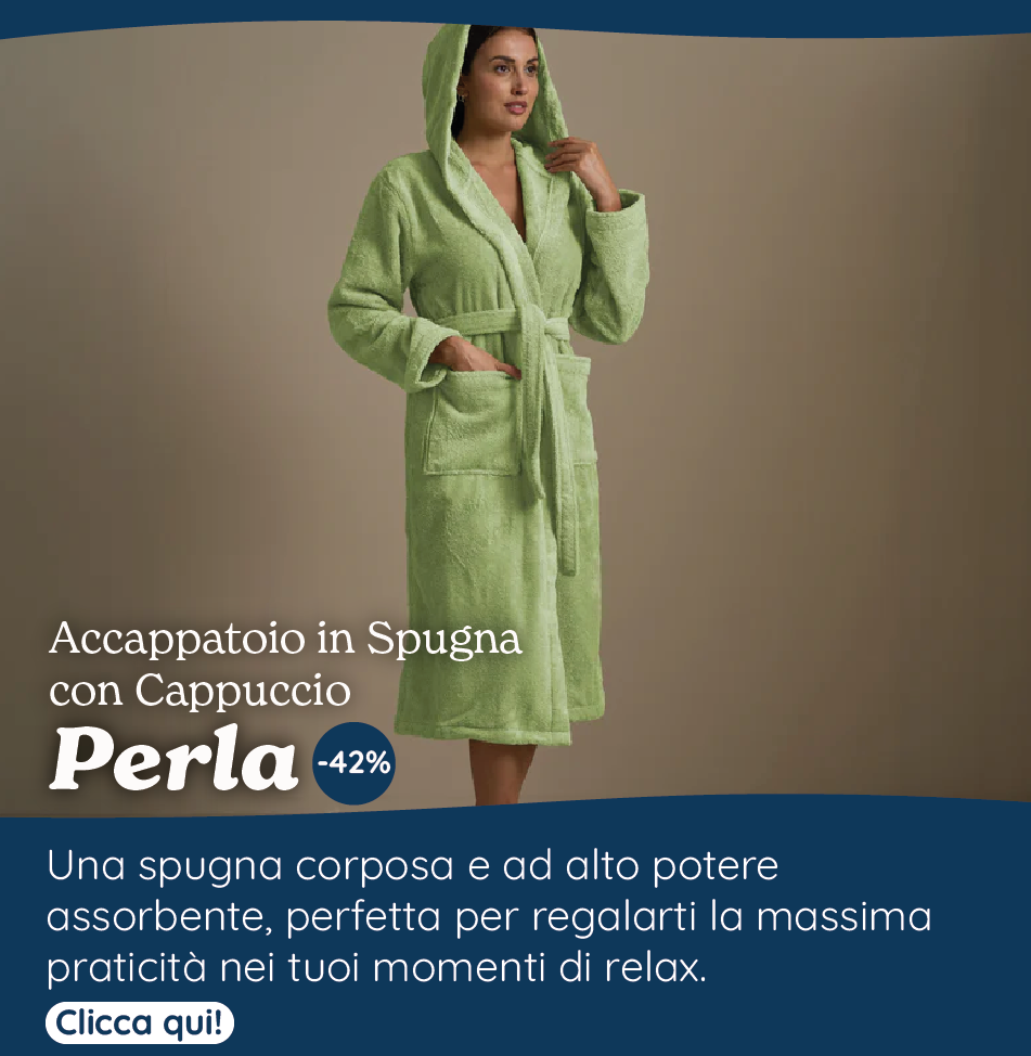 Accappatoio in Spugna con Cappuccio - Perla