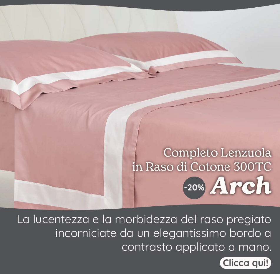 Completo Lenzuola in Raso di Cotone 300TC con Bordo a contrasto - Arch