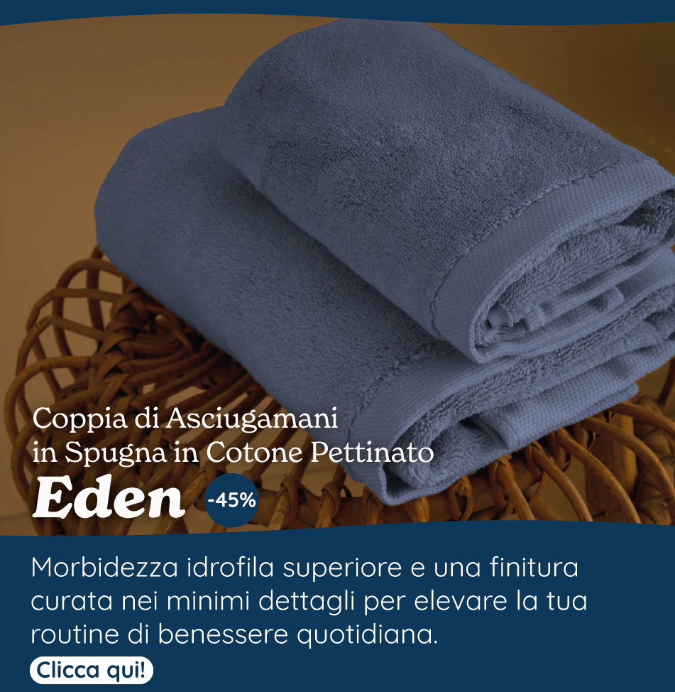 Coppia di Asciugamani in Spugna in Cotone Pettinato - Eden