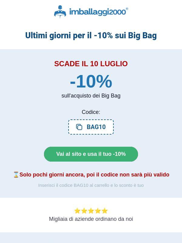 ⌛Ultimi giorni: -10% sui Big Bag