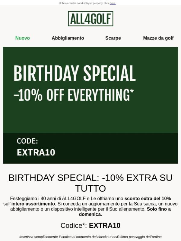 Birthday Special: -10% EXTRA