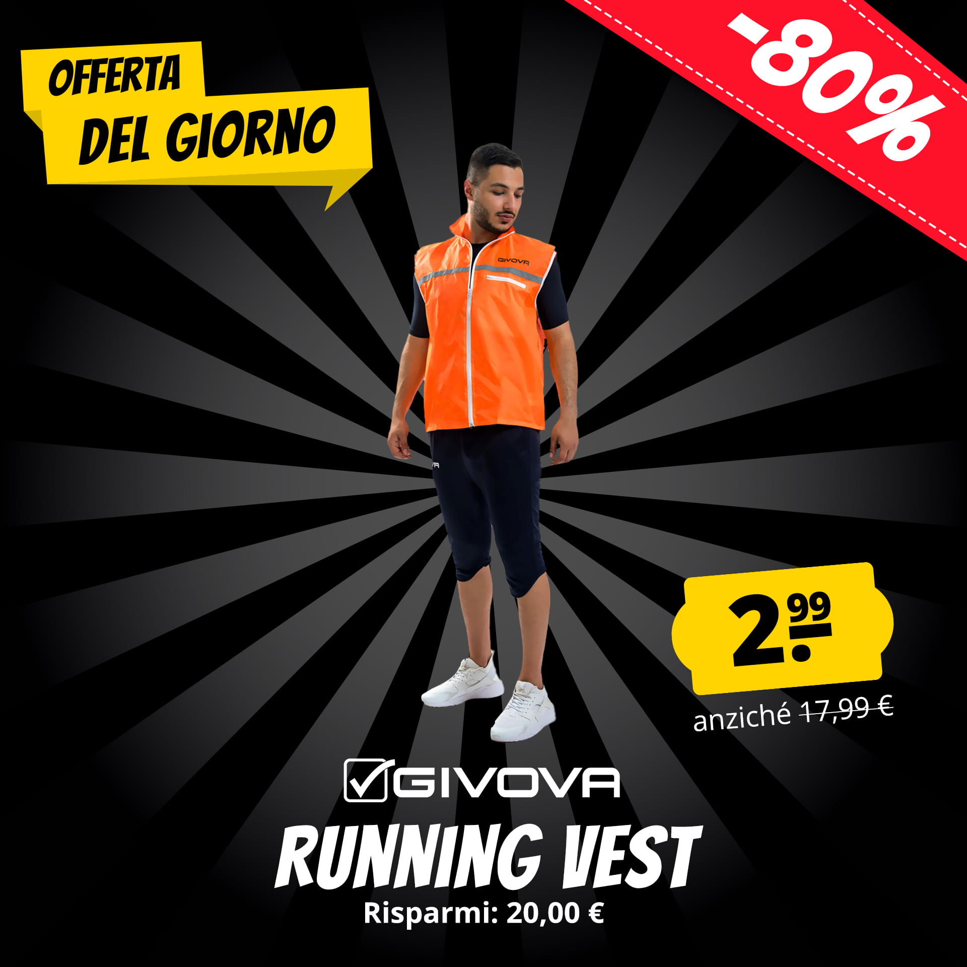 givova casacca running gilet da running