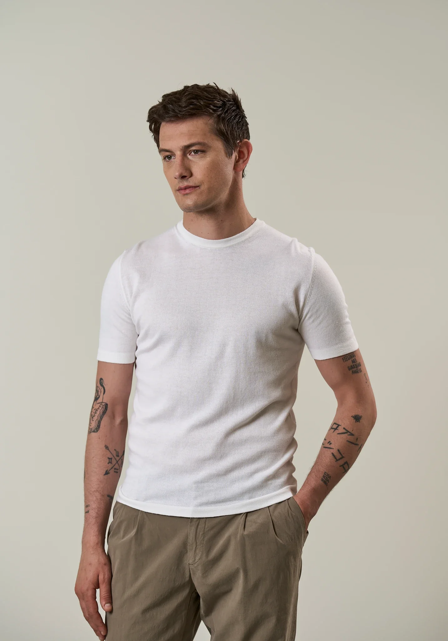 Image of T-Shirt bianca cotone tricotina