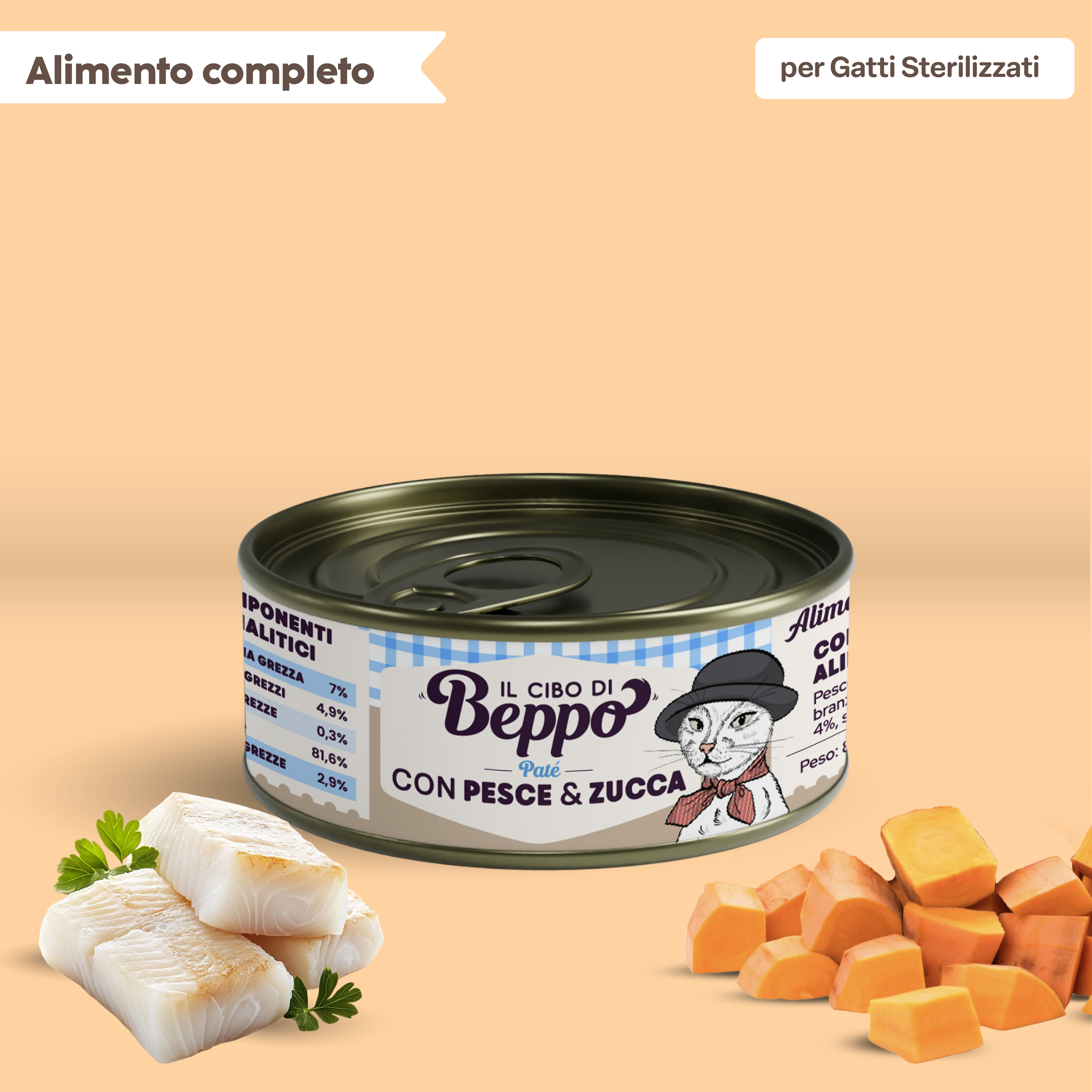 umido in lattina pate pesce e zucca
