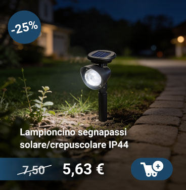 Solar dusk-to-dawn IP44 pathway light, stake-mounted LED for garden borders and driveways