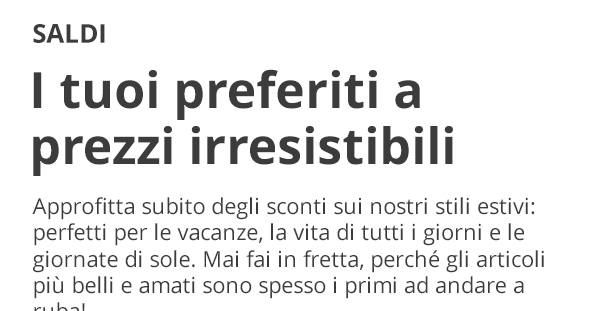 Saldi su saldi: le ultime offerte sono ancora più convenienti