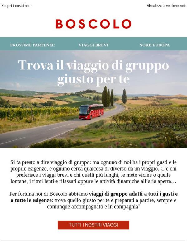Quale tipo di viaggio stai cercando?