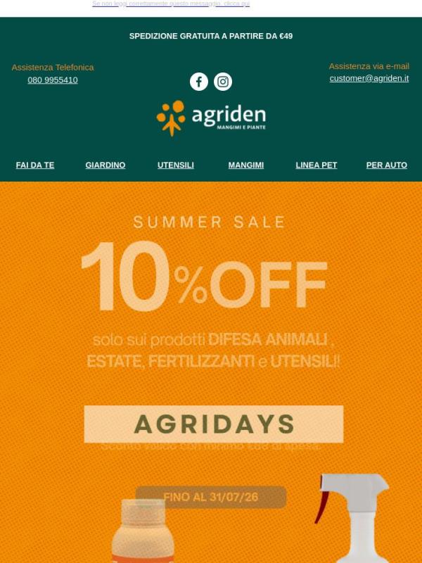 È tempo di risparmiare con Agriden! Scopri le offerte dedicate a te 🌿