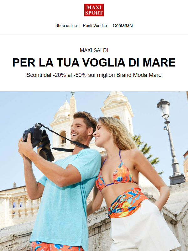 🌊 Maxi Saldi Moda Mare: fino a -50% sui top Brand!