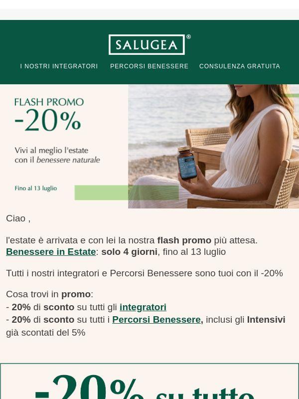 -20%: Flash Promo su tutto il catalogo!
