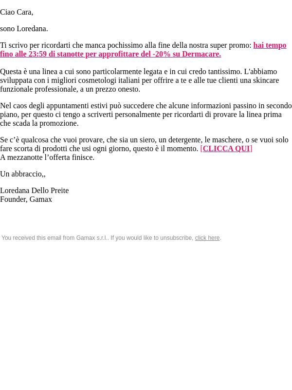 Ultima chance: la promo -20% Dermacare finisce alle 23:59!