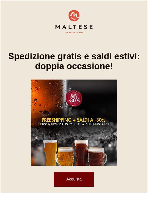 Spedizione gratis + SALDI A -30%  🚚 per 7 giorni