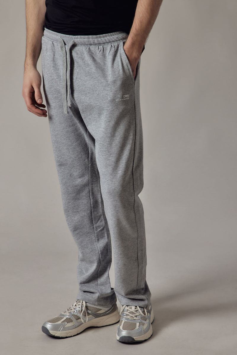 Joggers Dritti Grigio Chiaro Melange