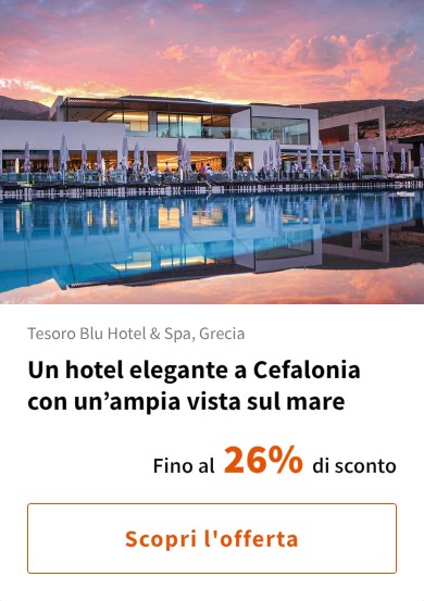 Un hotel elegante a Cefalonia con un%27ampia vista sul mare