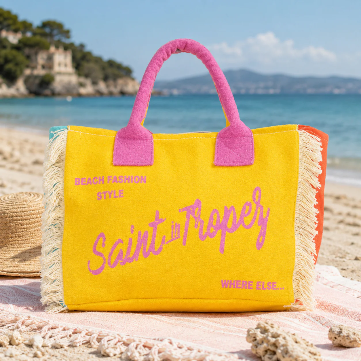Image of Borsa Mare o Trousse in Puro <BR>Cotone Fantasia Stampata - <B>Icone