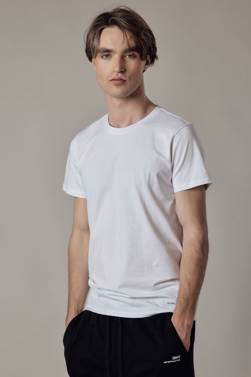 T-Shirt Girocollo Elasticizzata Bianco