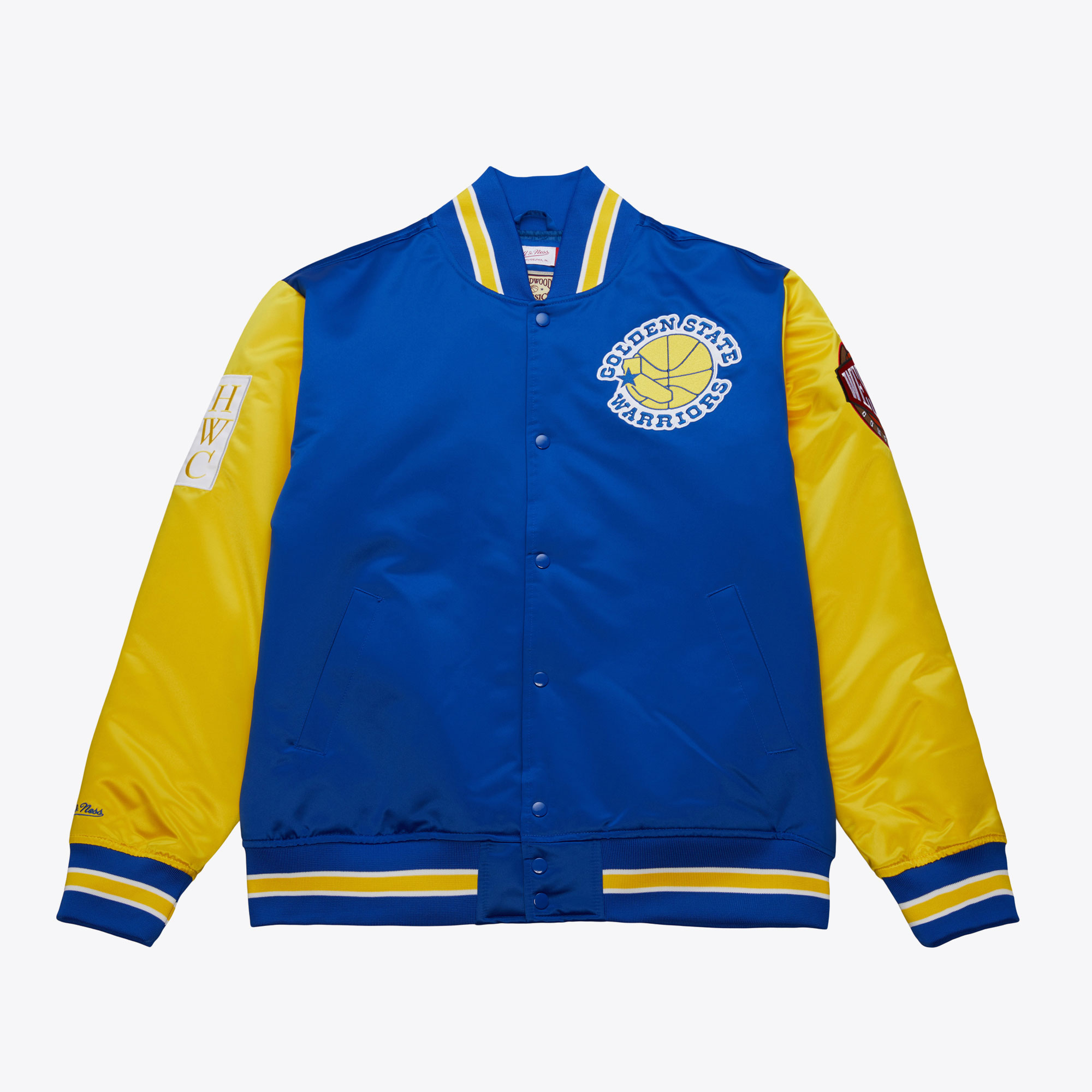 Giacca in raso pesante Mitchell & Ness Primetime dei Golden State Warriors