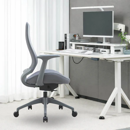 Sedia da Ufficio Ergonomica Girevole con Braccioli e Supporto Lombare