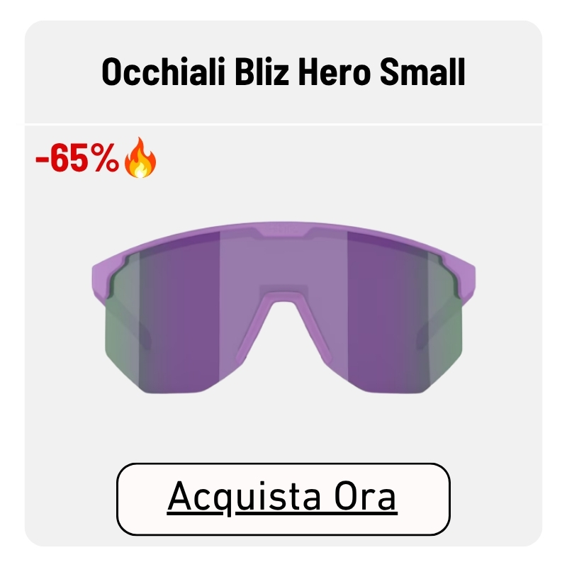 Purple Bliz Hero Small sports sunglasses with mirrored purple-green lens, Occhiali Bliz β 65% off