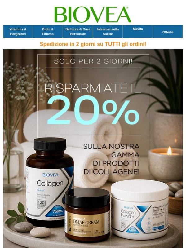 Rimetti in Moto l'Orologio: 20% di Sconto su Prodotti Antietà & Collagene!