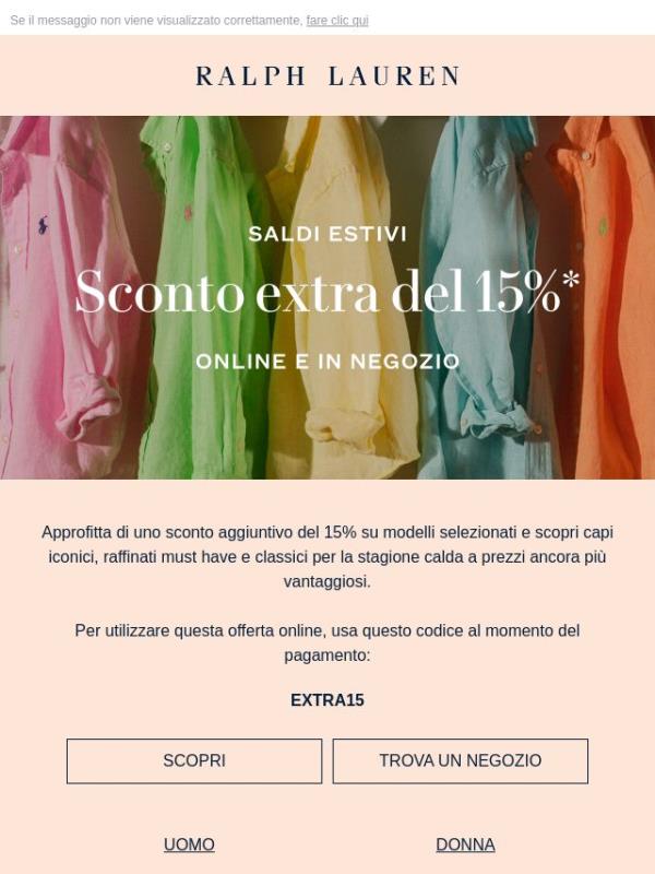Solo per un periodo limitato | Sconto extra del 15%