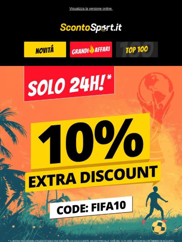 Sconto extra del 10% su TUTTO 🤩 solo per te!