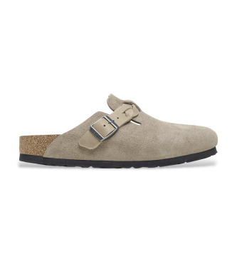 Zoccoli in Pelle Boston Braided (Vestibilità Stretta) taupe