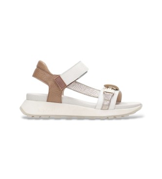 Sandali color ambra, bianco sporco