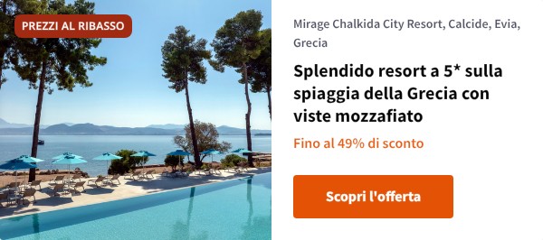 Splendido resort a 5* sulla spiaggia della Grecia con viste mozzafiato