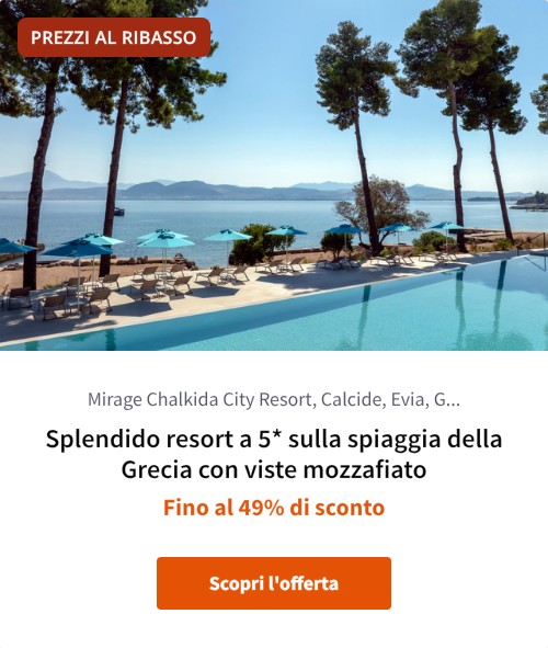 Splendido resort a 5* sulla spiaggia della Grecia con viste mozzafiato