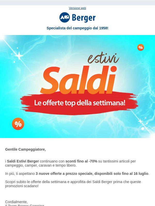 I Saldi Berger continuano: risparmia fino al -70%