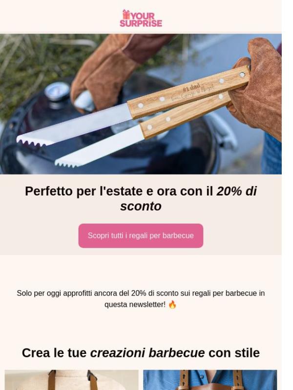 Eh, 20% di sconto sui regali per barbecue?