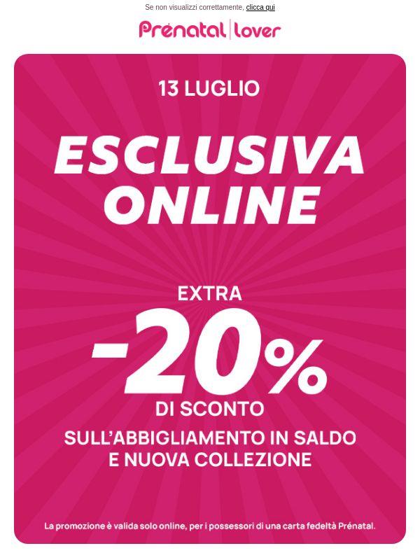 -20% extra sui saldi e molto altro! Valido solo online