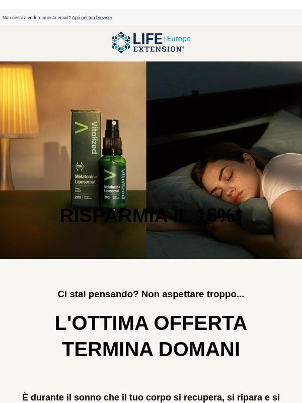 ULTIMA OCCASIONE: 15% sconto sui prodotti sonno!