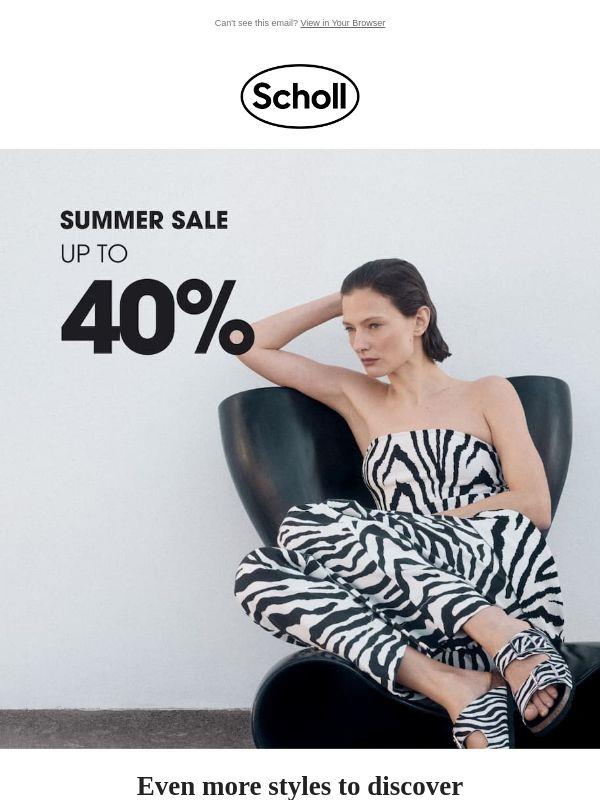 New styles, up to 40% off