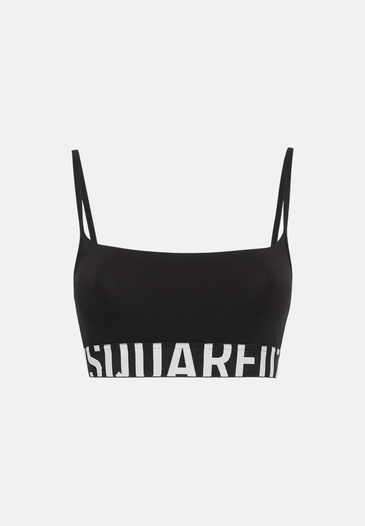 Image of DSQUARED2 Bralette nera da donna con logo