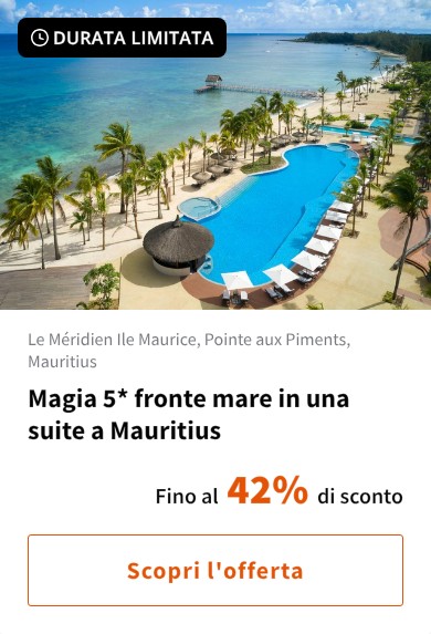 Magia 5* fronte mare in una suite a Mauritius