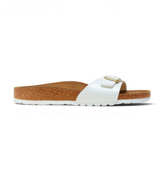 Sandali in Pelle Madrid Birko-Flor Patent (Vestibilità Stretta) bianco
