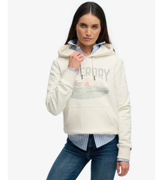 Felpa con cappuccio Retro Outdoor Rlxd bianco sporco
