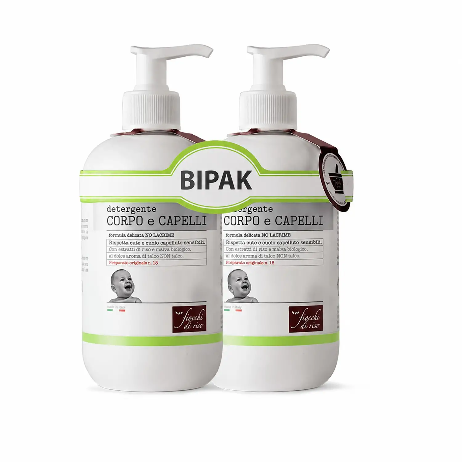 Fiocchi di Riso Detergente Corpo e Capelli Bipack 2x400 ml – Delicato e Naturale