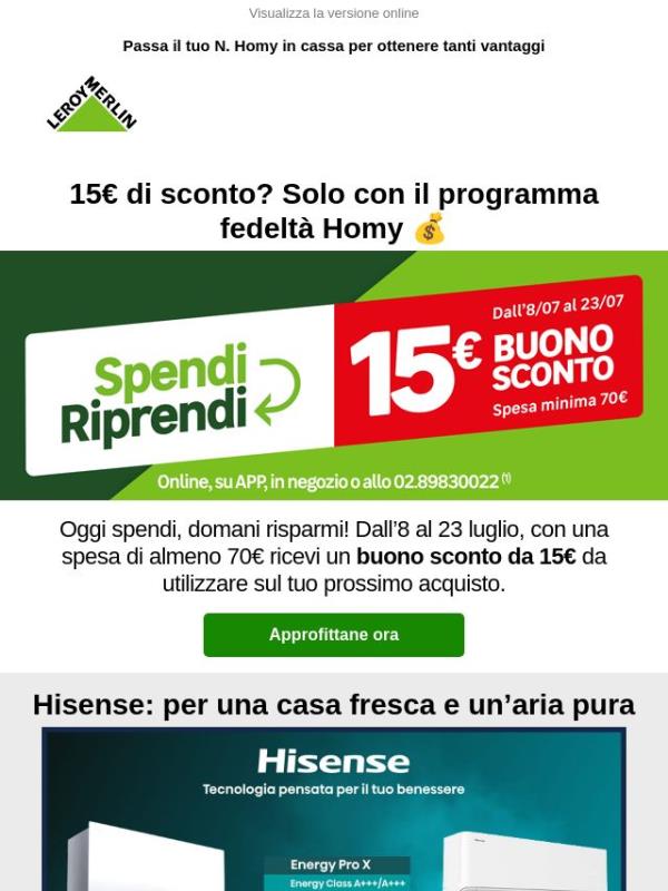 🎁 15€ di buono per te: il caldo si fa sentire, il risparmio anche