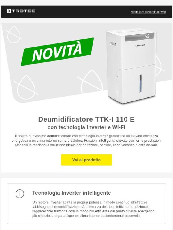 🔔 Novità: deumidificatore TTK-I 110 E