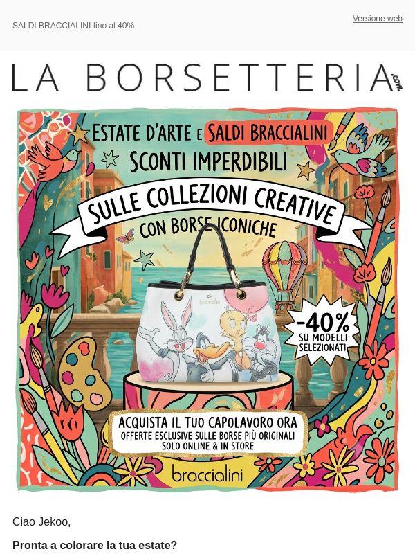 🌈 Scatena la tua creatività: l'estate Braccialini è al -40%!
